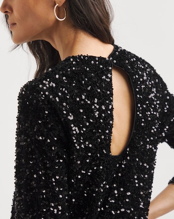 Velvet Sequin Shift Dress