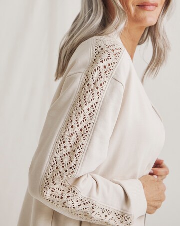 Julipa Lace Trim Jersey Bomber Jacket