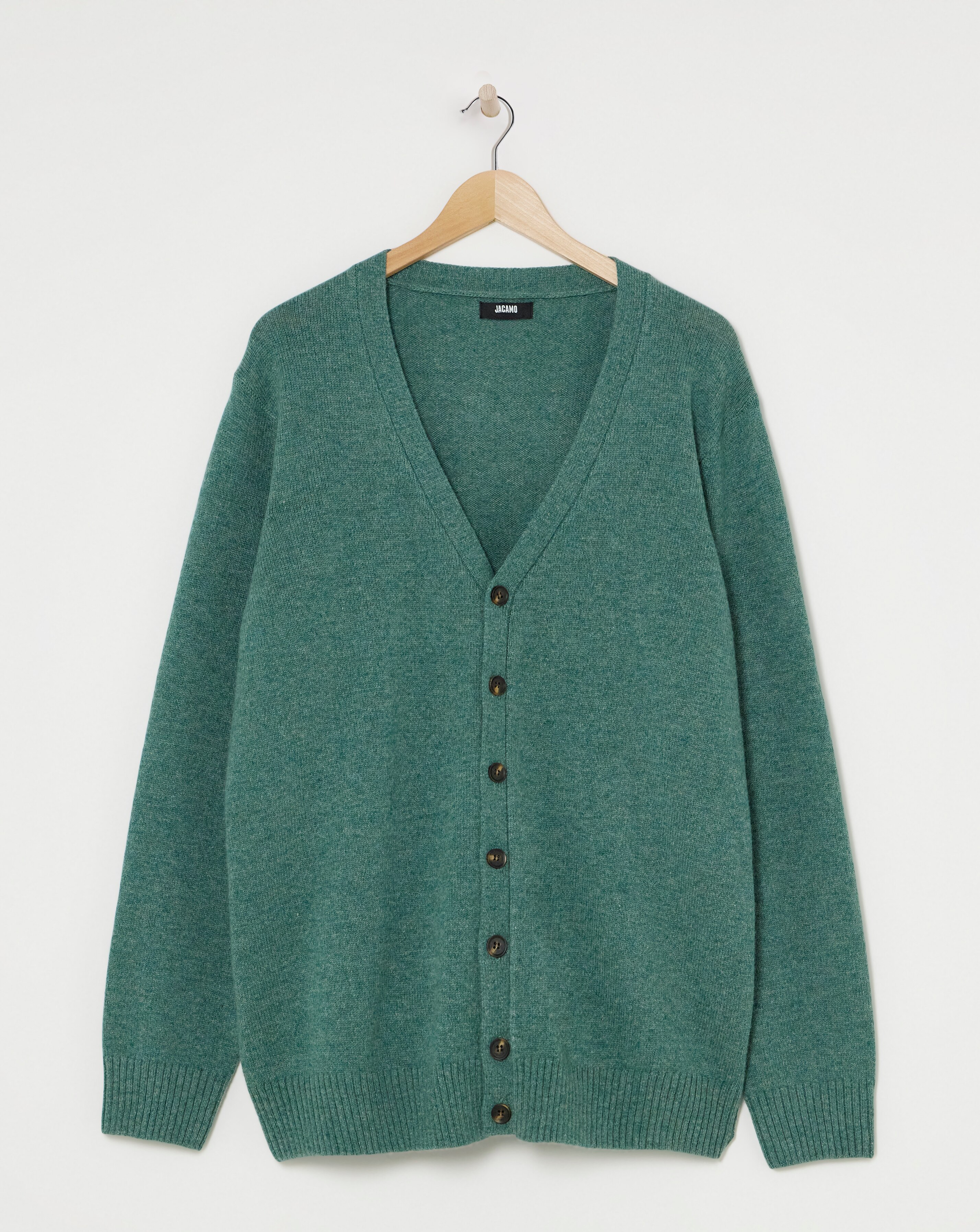 Green Lambswool Cardigan