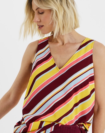 Printed V Neck Woven Vest