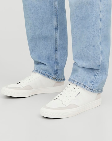 Jack & Jones Faux Leather Logo Trainers - White/Navy