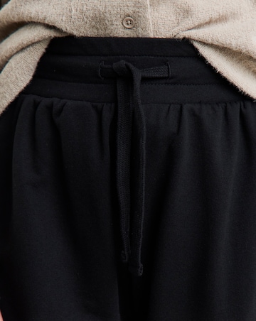 Black Barrel Leg Jersey Trouser