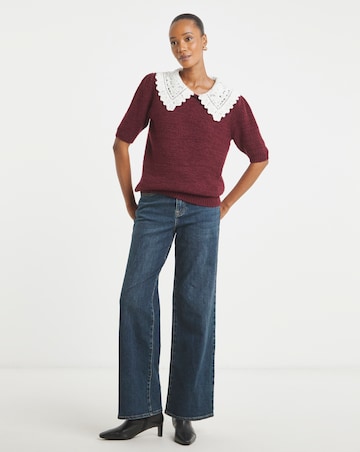 Cherry Lace Collar Jumper