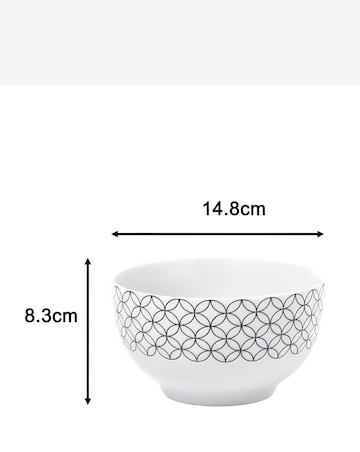 Waterside Black Geo 16 Piece Dinner Set