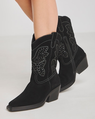 Daytona Suede Western Calf Boots - Extra Wide Fit (EEE) & Standard Calf