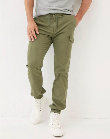 FatFace Kent Cuffed Cargo Trousers - Olive Green