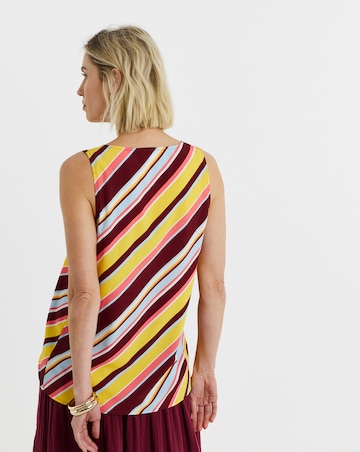 Printed V Neck Woven Vest