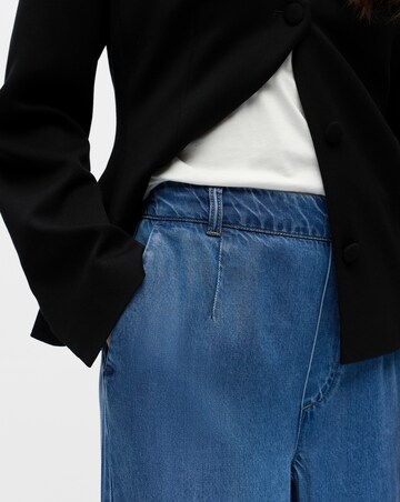 OBJECT Denim Mid Waist Wide Leg Trouser