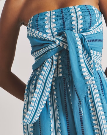 Jacquard Wrap Front Culotte Beach Jumpsuit