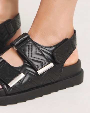 Simply Be Jess Quilted Touch and Close Sandals - Wide Fit (E)