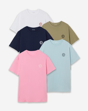 Jack & Jones Alliance Logo T-Shirt 5 Pack - Multi