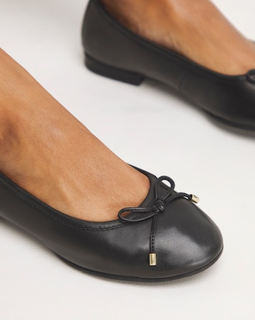 Talia Leather Ballerina Shoes - Wide Fit (E)