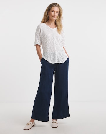 Boucle Textured V Neck Top