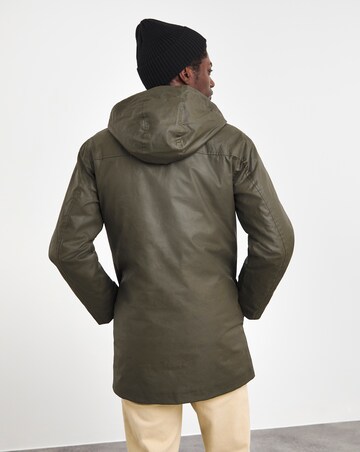 Khaki Cotton Wax Zip Up Jacket