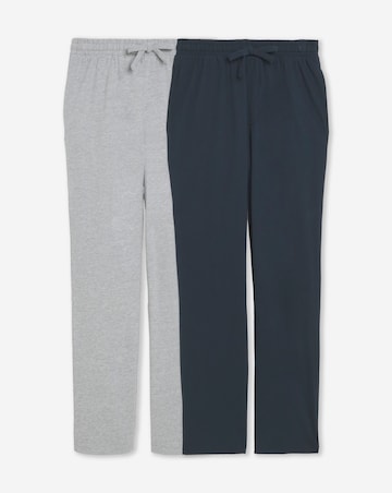 2 Pack Open Hem Lounge Joggers- Grey/Navy