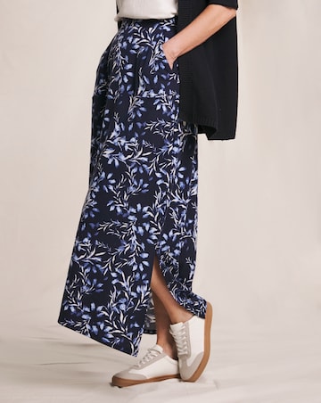 Julipa Blue Printed Jersey Midi Skirt