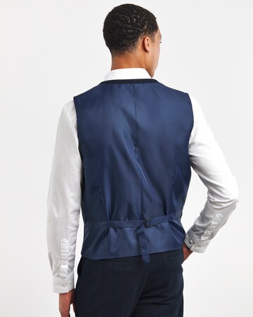Navy Wool Blend Waistcoat