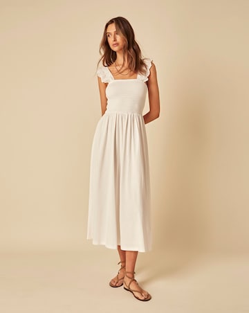 Nobody's Child Rita Broderie Jersey Mix Dress Plain