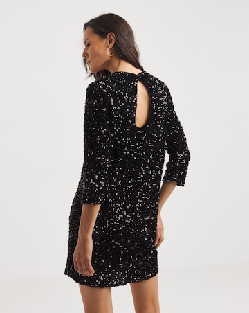 Velvet Sequin Shift Dress