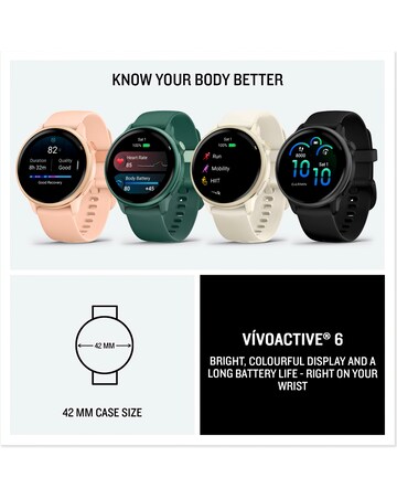 Garmin Vivoactive 6 AMOLED 42mm Smart Watch - Jasper Green