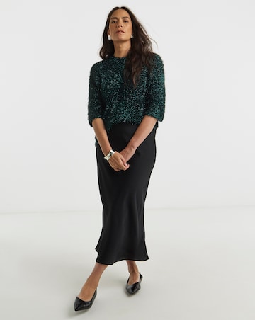 Green Tinsel Short Sleeve Jumper