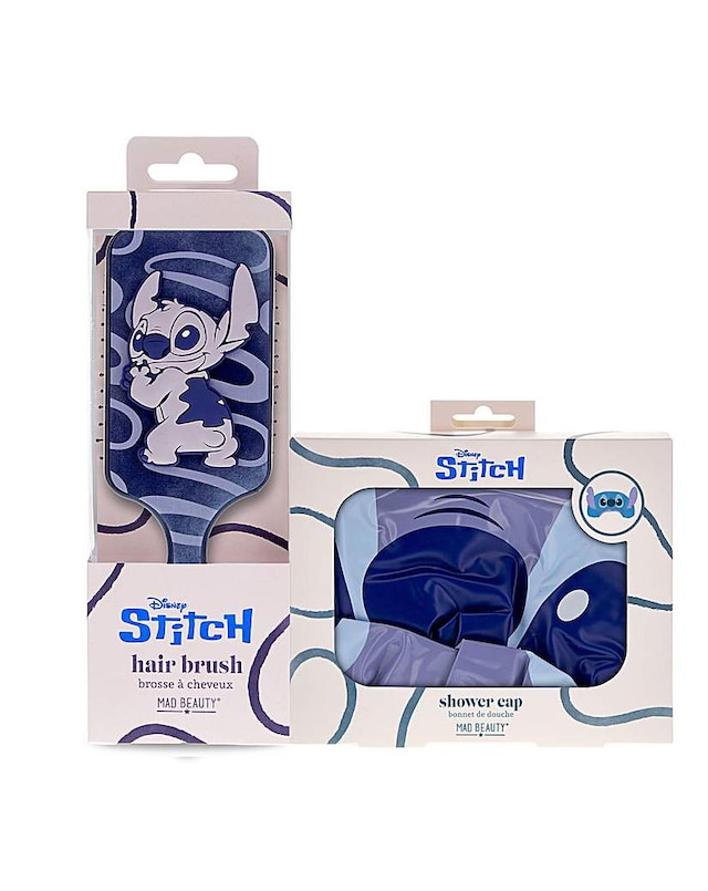 Disney Stitch Denim Hairbrush & Shower Cap