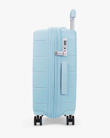 Rock Pixel Cabin Suitcase - Pastel Blue