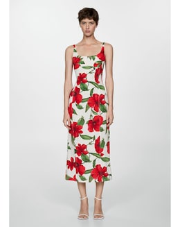 Mango Dulce Floral Midi Dress