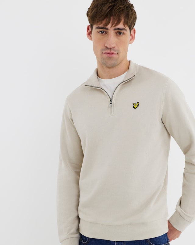 Lyle & Scott Loopback Quarter Zip Sweat - Stone