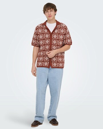 Only & Sons Bart Crochet Shirt - Rust