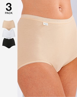 Sloggi (3 Pack) Basic Maxi Cotton Knickers White/Black/Skin
