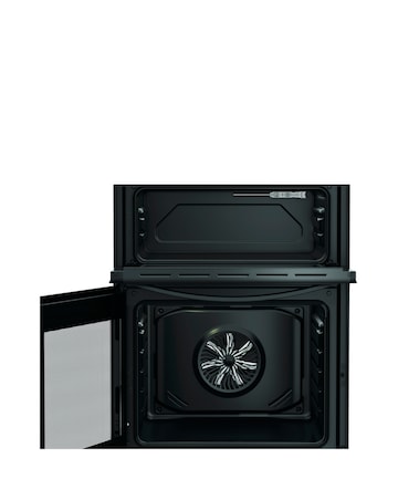 Indesit ITE6VMB 60cm Electric Twin Cooker with Ceramic Hob - Black