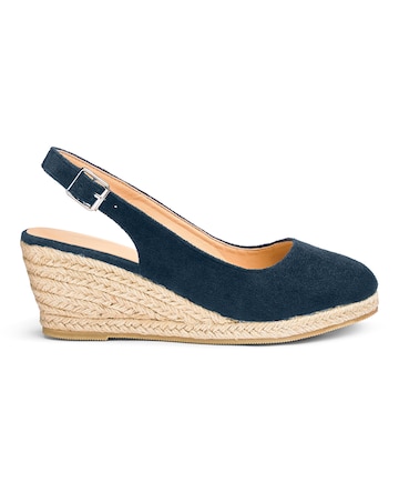 Miami Wedge Espadrille Slingback Sandals - Extra Wide Fit (EEE)