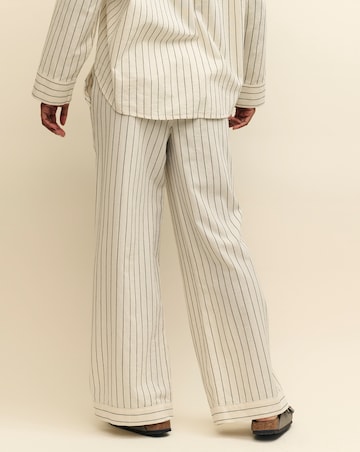 Nobody's Child Cream Pinstripe Oversized Shirt