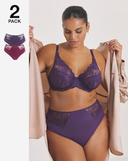 Pretty Secrets (2 Pack) New Ella Full Knickers Fig/Cherry