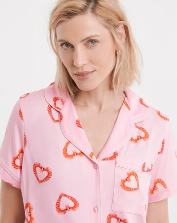 Chelsea Peers Jersey Love Heart Shrimp Short Pyjama Set