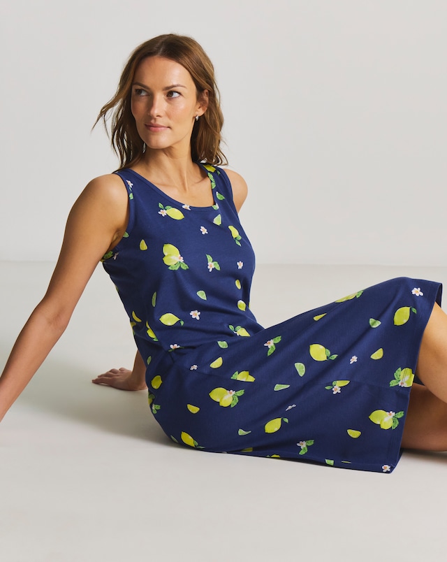 Pretty Secrets Value Midi Nightie Lemon Print