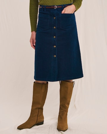 Julipa Pure Cotton Cord Button Down Skirt