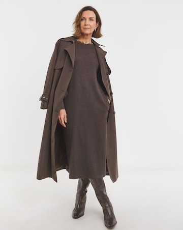 Textured Jersey Drop Shoulder Midi Dress