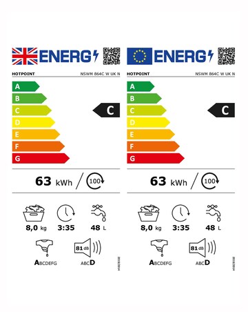 Hotpoint NSWM 864CWUKN, 8kg, 1600rpm Washing Machine - White