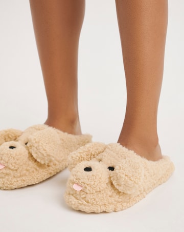 Vinny Dog Novelty Mule Slippers - Wide Fit (E)