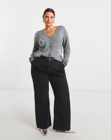 Simply Be Snug Grey Tinsel Star Cardigan