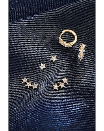 Inicio 14K Gold Plated Recycled Cubic Zirconia Star Ear Climber - Gift Pouch