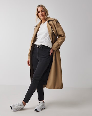 Washed Black Slim Mom Jeans