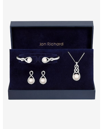Jon Richard Pearl and Crystal Infinity Trio Set - Gift Box