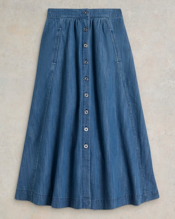 White Stuff Heather Denim Midi Skirt