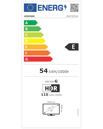 Hisense 50U7QTUK 50in Mini-LED 4K Ultra HD HDR Smart TV