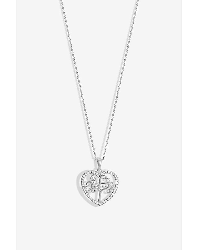 Simply Silver Sterling Silver 925 Tree Of Love Heart Pendant