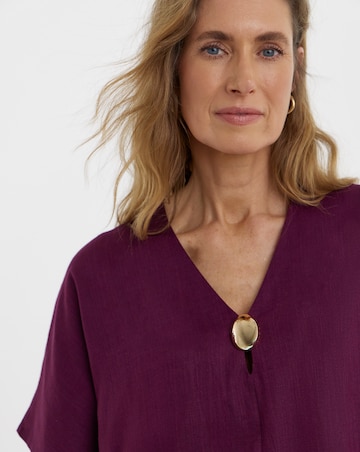 Linen Mix Metal Trim Tunic