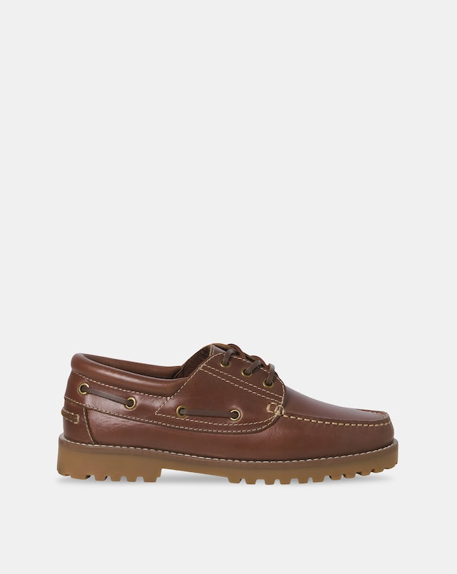 JACK & JONES Brooklyn Leather Boat Shoes - Tan